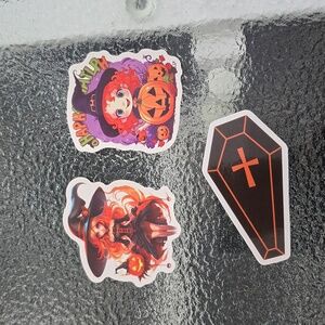 Halloween Witch and Coffin Stickers - Bag #43 - Set of 3 - NWOT
